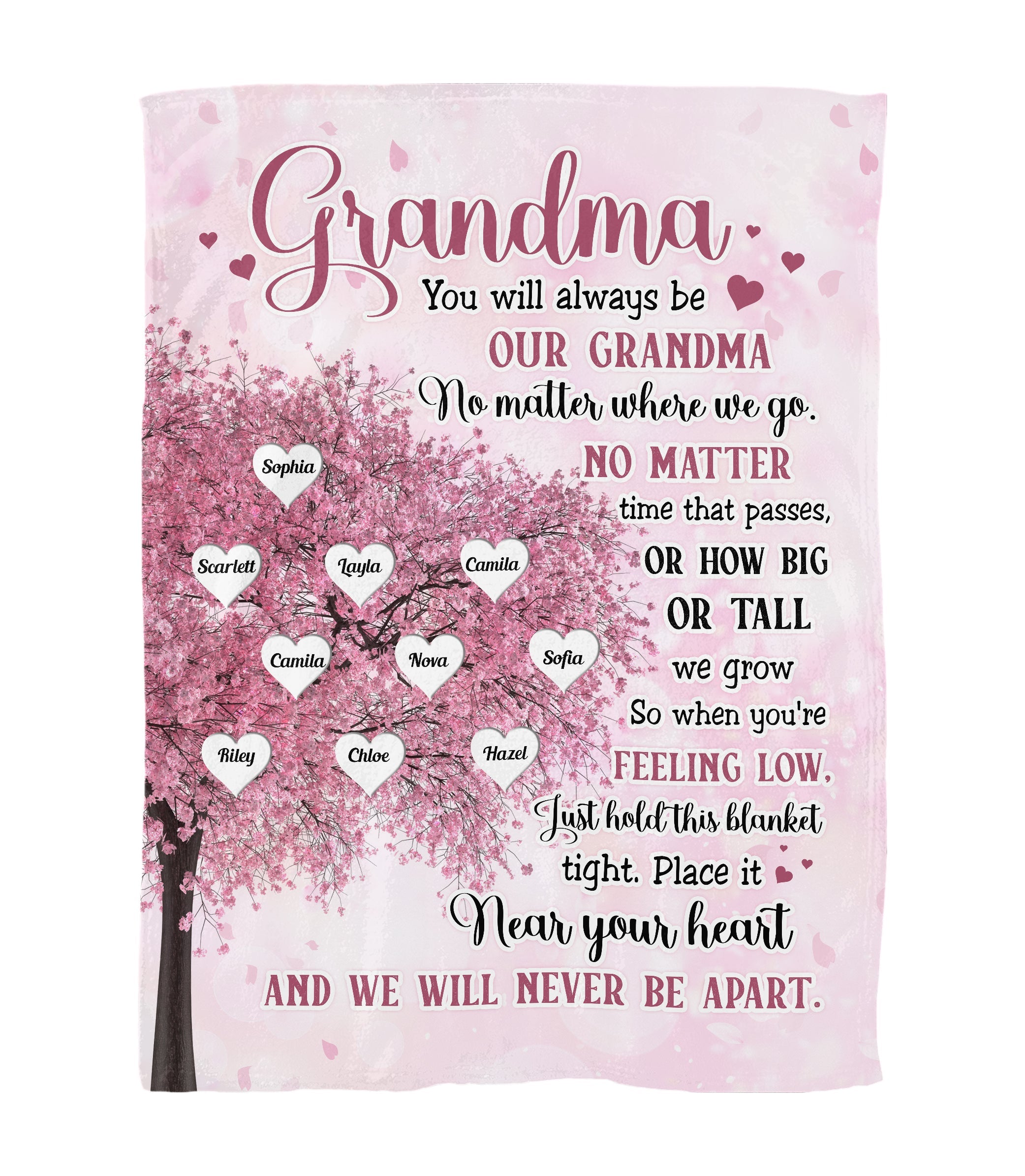 We-Will-Never-Be-Apart-Grandma-Personalized-Blanket-Birthday-Mothers-Day-Gift-For-Mom-Grandma-Nana1_6d813b1c-ecdb-43b8-af97-a92b41377608.jpg We Will Never Be Apart Grandma - Personalized Blanket - Birthday Mother's Day Gift For Mom, Grandma, Nana Big Size - Image 1